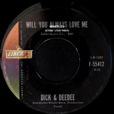 Dick & Deedee - Tell Me / Will You Always Love Me side B