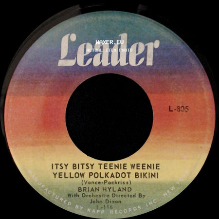 Brian Hyland - Don't Dilly Dally, Sally / Itsy Bitsy Teenie Weenie Yellow Polkadot Bikini side B