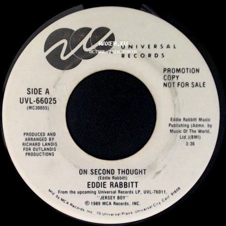Eddie Rabbitt - On Second Thought / On Second Thought side B