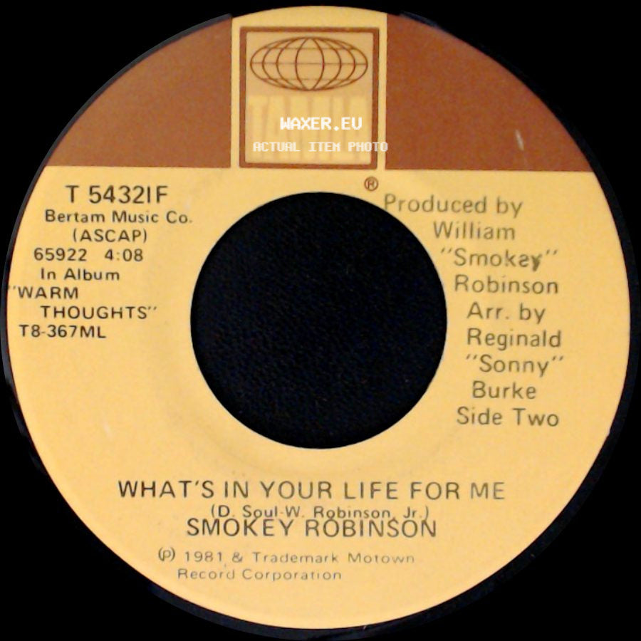Smokey Robinson - Being With You / What's In Your Life For Me side B