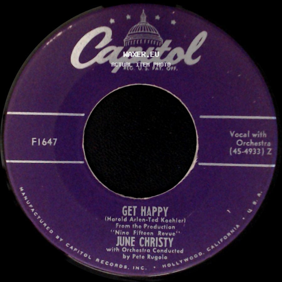 June Christy - Get Happy / I'll Remember April side A