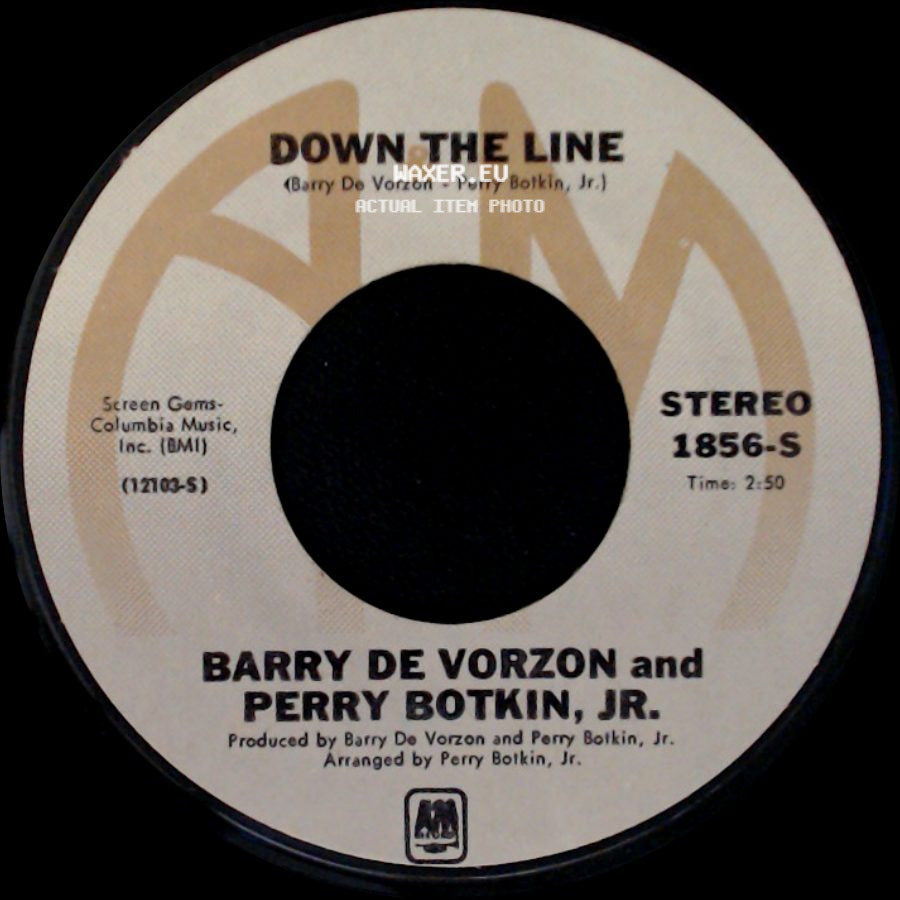 Barry De Vorzon And Perry Botkin, Jr. - Nadia's Theme (The Young And The Restless) / Down The Line side B