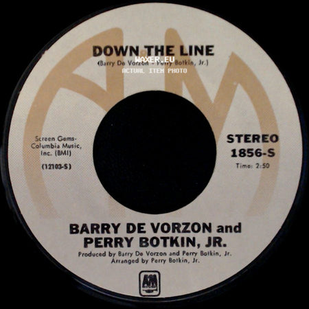 Barry De Vorzon And Perry Botkin, Jr. - Nadia's Theme (The Young And The Restless) / Down The Line side B