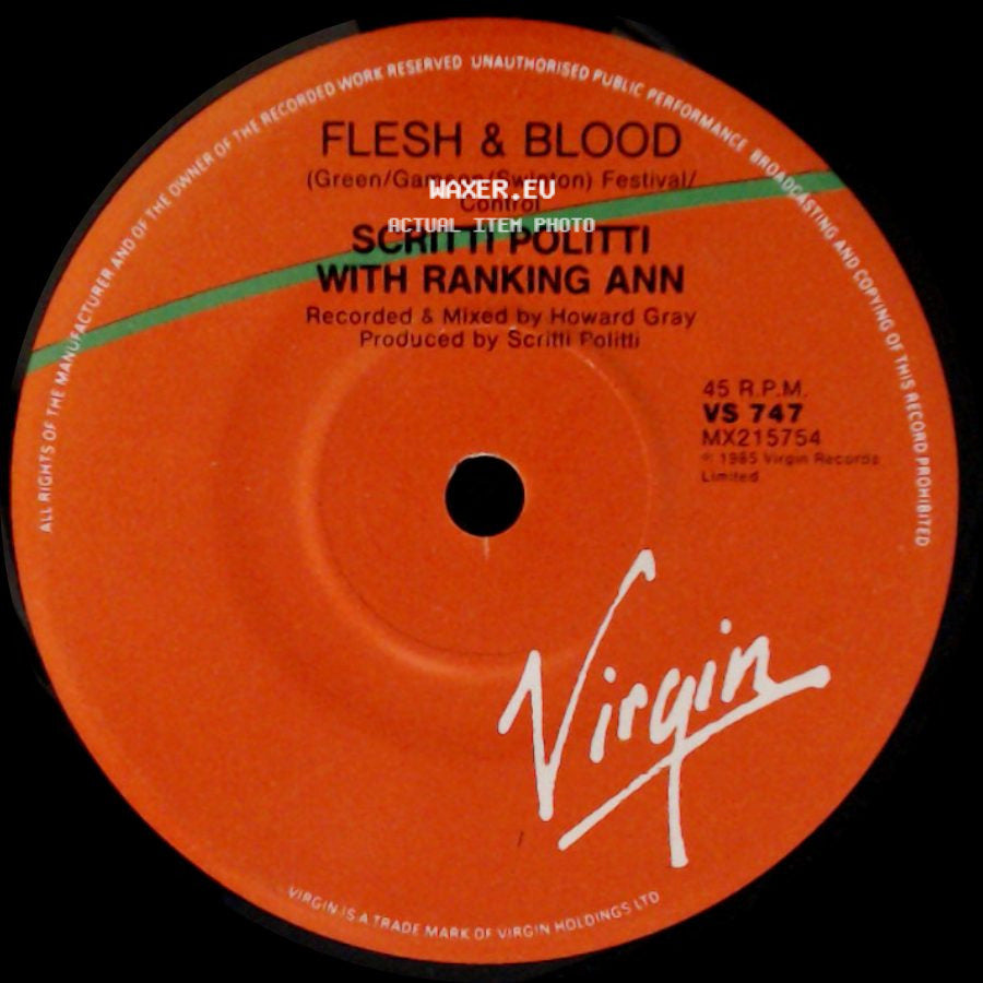 Scritti Politti With Ranking Ann - Flesh & Blood / The Word Girl side A