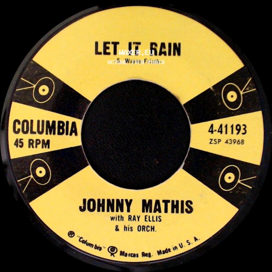 Johnny Mathis With Ray Ellis & His Orch. / Johnny Mathis - A Certain Smile / Let It Rain side B
