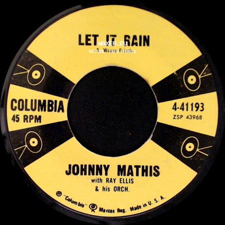 Johnny Mathis With Ray Ellis & His Orch. / Johnny Mathis - A Certain Smile / Let It Rain side B