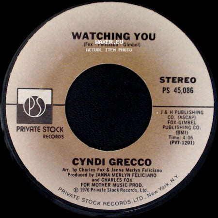 Cyndi Grecco - Watching You / Making Our Dreams Come True side A