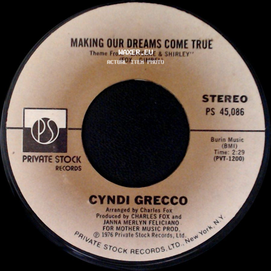 Cyndi Grecco - Watching You / Making Our Dreams Come True side B