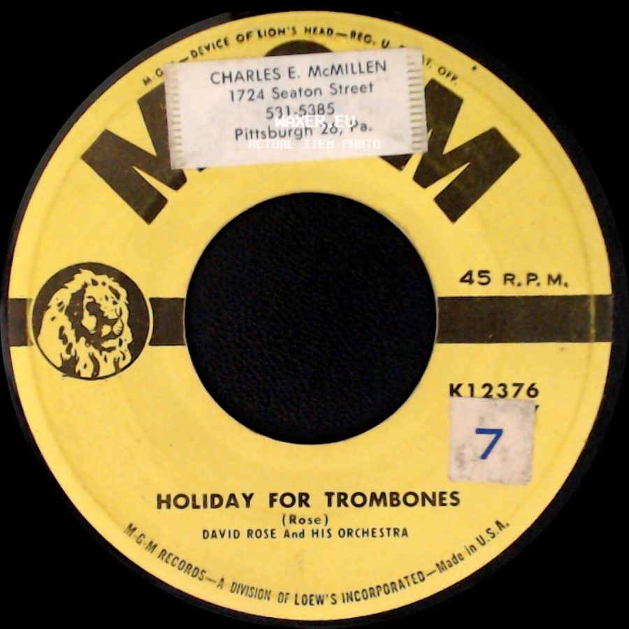 David Rose And His Orchestra - Midnight On The Cliffs / Holiday For Trombones side B