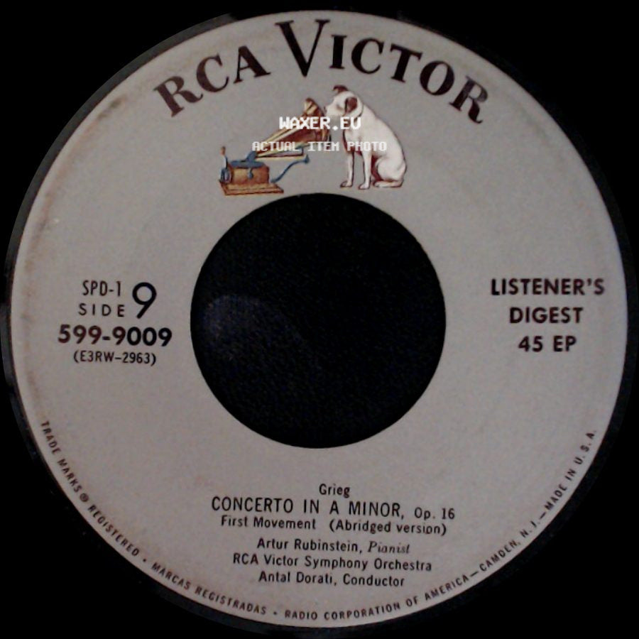 Artur Rubinstein / Boston Pops Orchestra - Concerto In A Minor, Op. 16 - First Movement (Abridged Version) / Capriccio Italien, Op. 45 side A