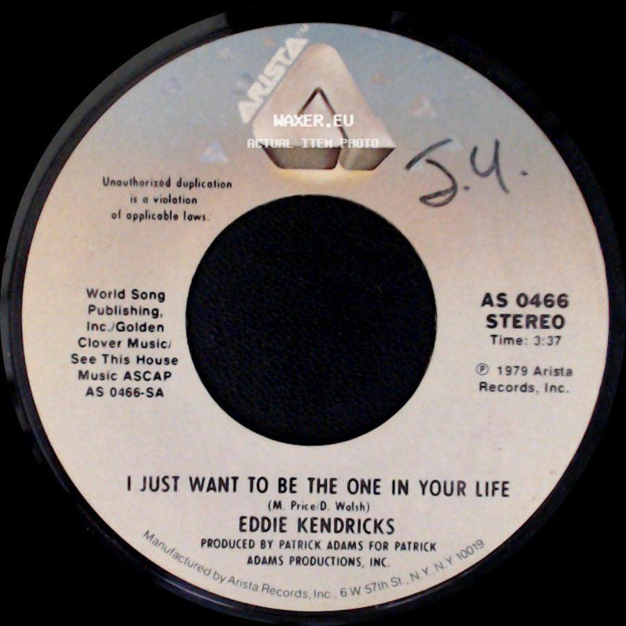 Eddie Kendricks - I Just Want To Be The One In Your Life / I Can't Let You Walk Away side A