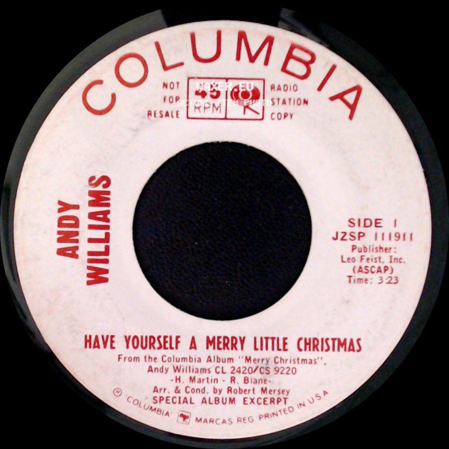 Andy Williams - Have Yourself A Merry Little Christmas / The Bells Of St. Mary's side A