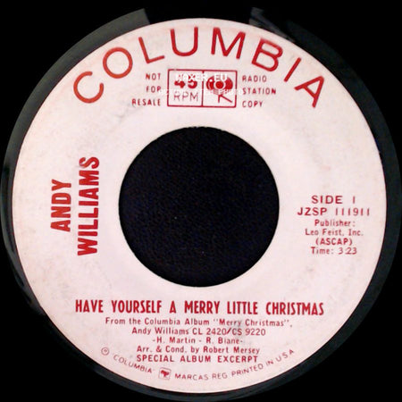 Andy Williams - Have Yourself A Merry Little Christmas / The Bells Of St. Mary's side A
