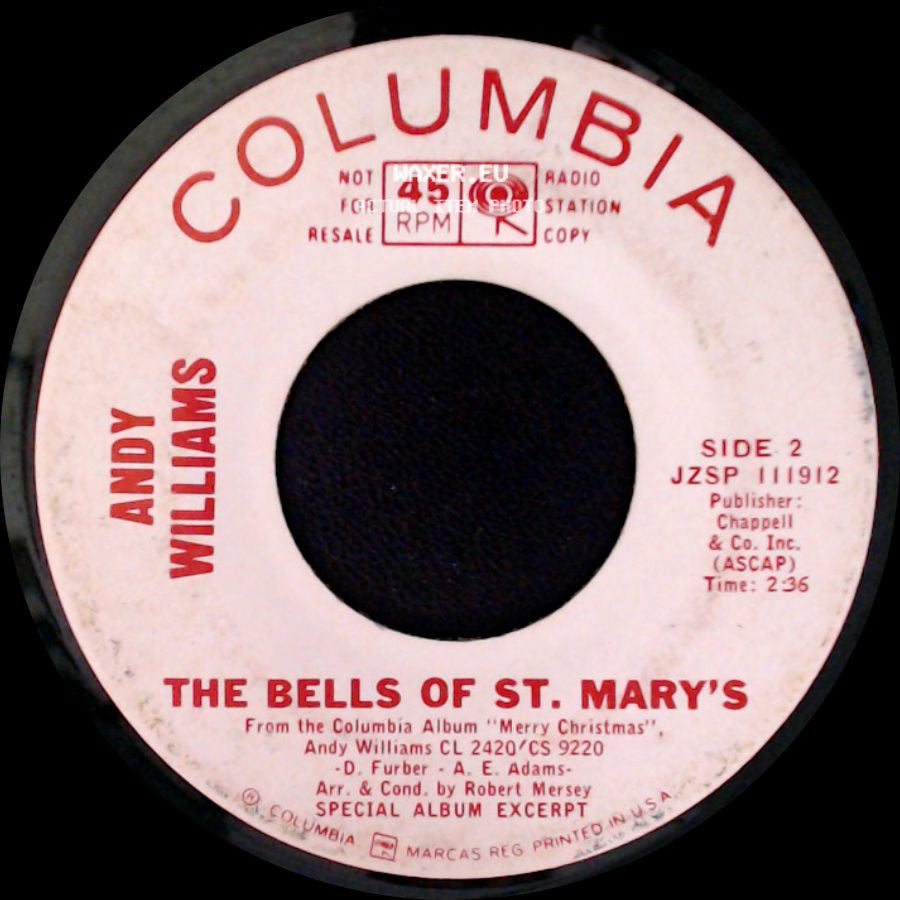Andy Williams - Have Yourself A Merry Little Christmas / The Bells Of St. Mary's side B