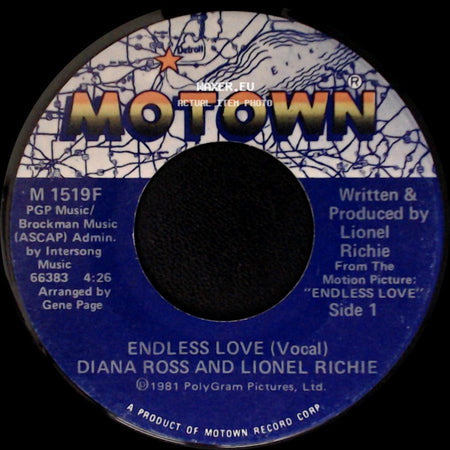 Diana Ross And Lionel Richie - Endless Love (Vocal) / Endless Love (Instrumental) side A