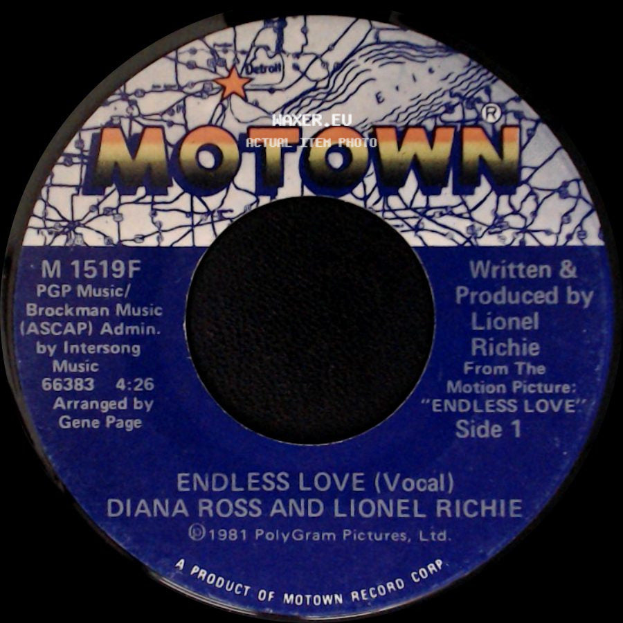 Diana Ross And Lionel Richie - Endless Love (Vocal) / Endless Love (Instrumental) side A