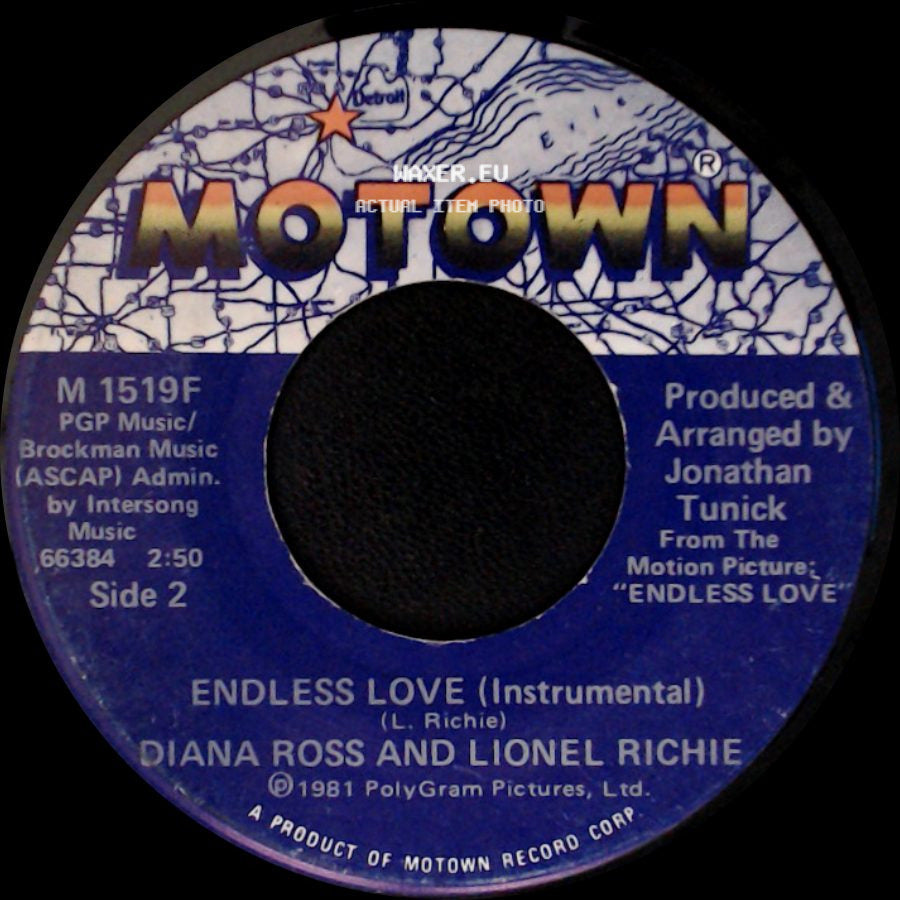 Diana Ross And Lionel Richie - Endless Love (Vocal) / Endless Love (Instrumental) side B