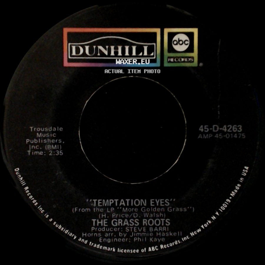 The Grass Roots - Temptation Eyes / Keepin' Me Down side A