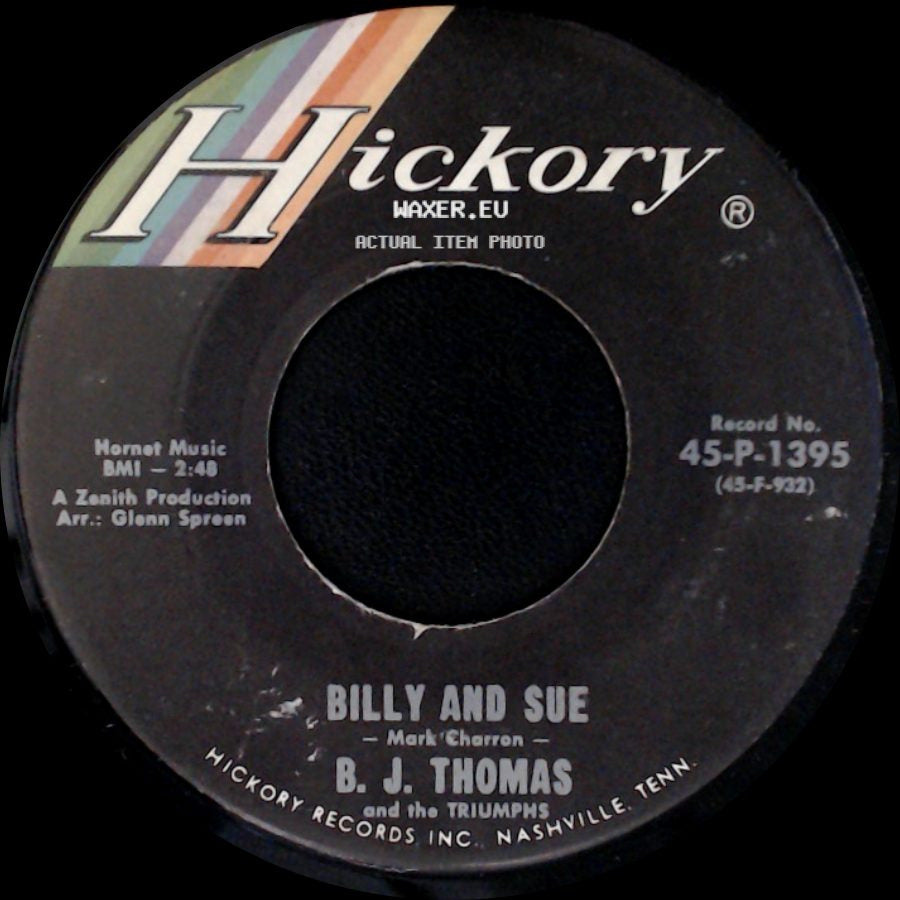 B. J. Thomas And The Triumphs - Never Tell / Billy And Sue side B