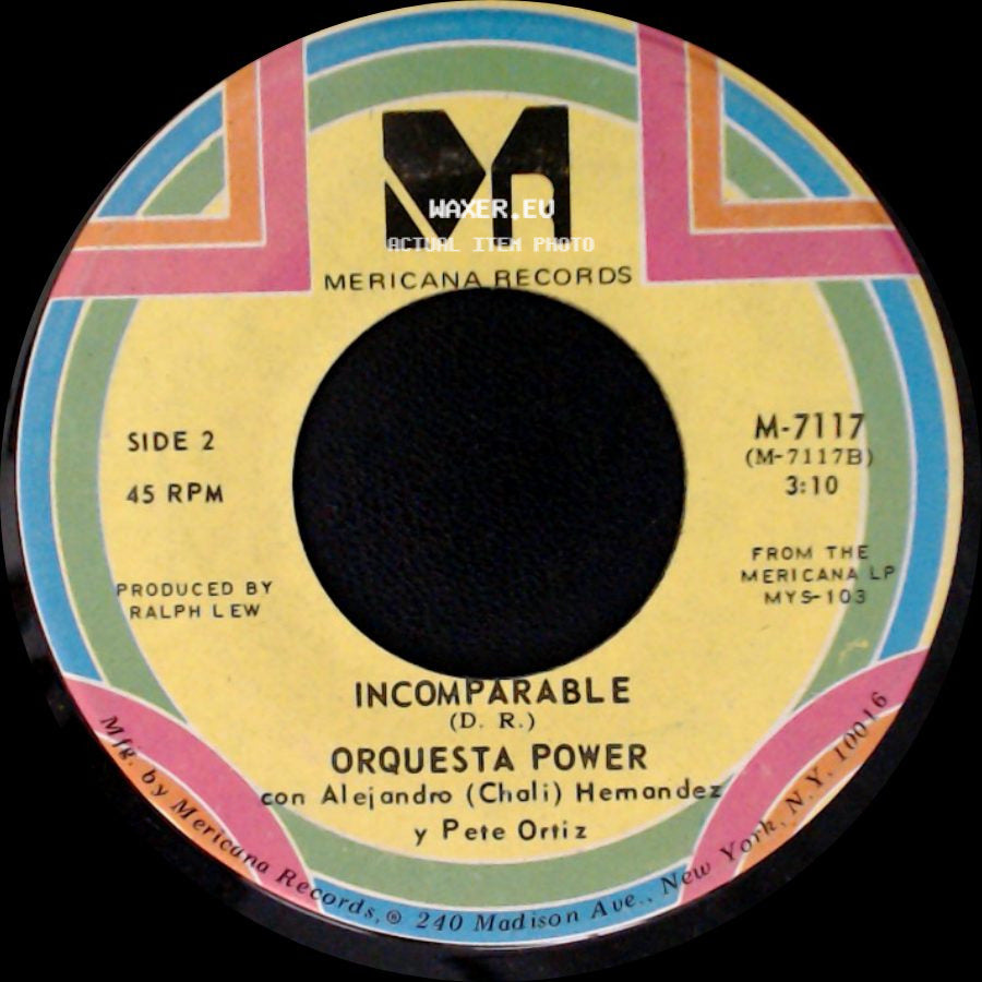 Orquesta Power Con Pete Ortiz / Orquesta Power - María / Incomparable side B