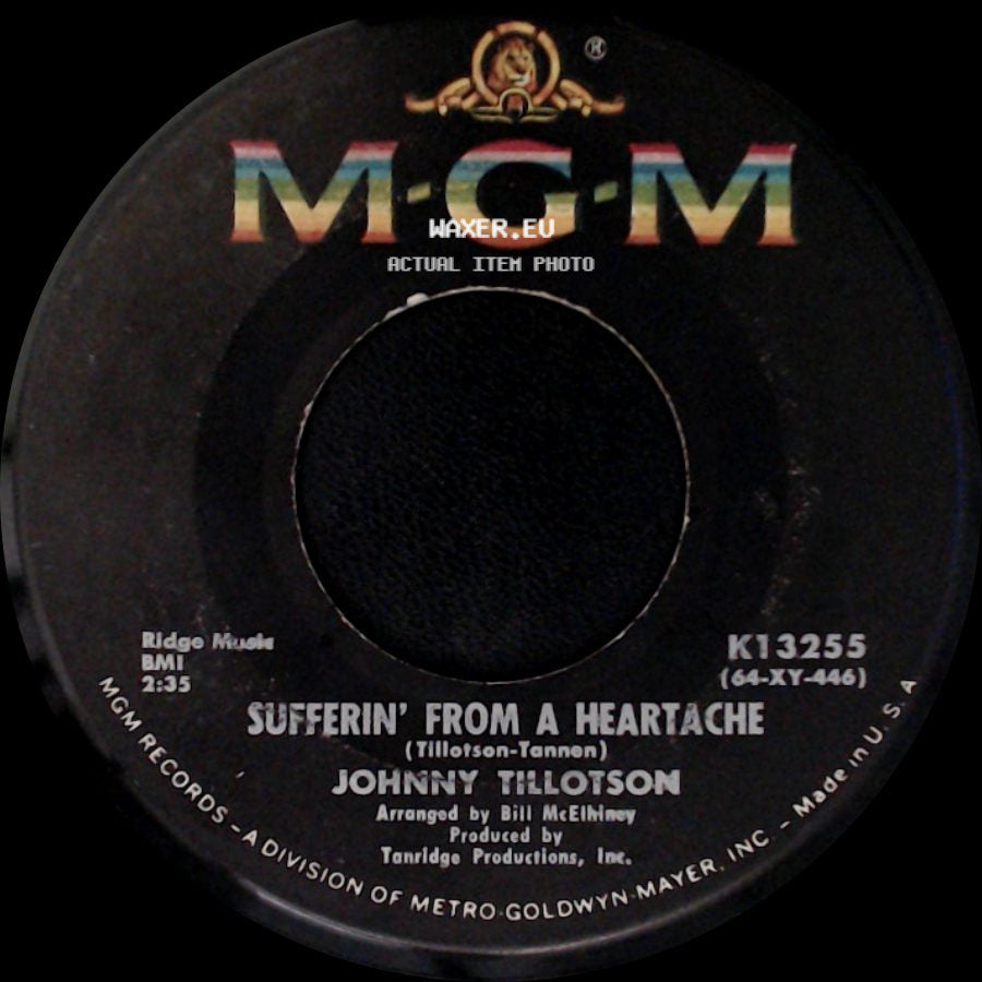 Johnny Tillotson - Worry / Sufferin' From A Heartache side B