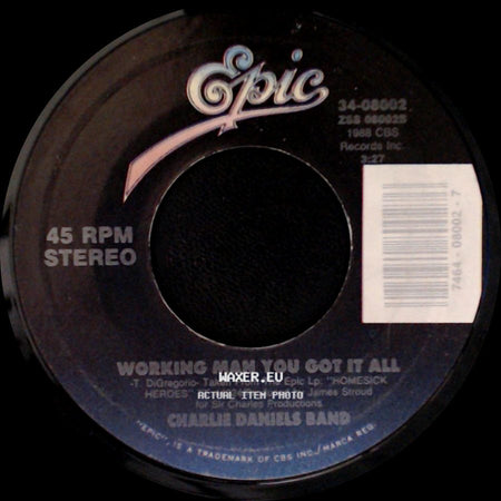 Charlie Daniels Band - Boogie Woogie Fiddle Country Blues / Working Man You Got It All side B