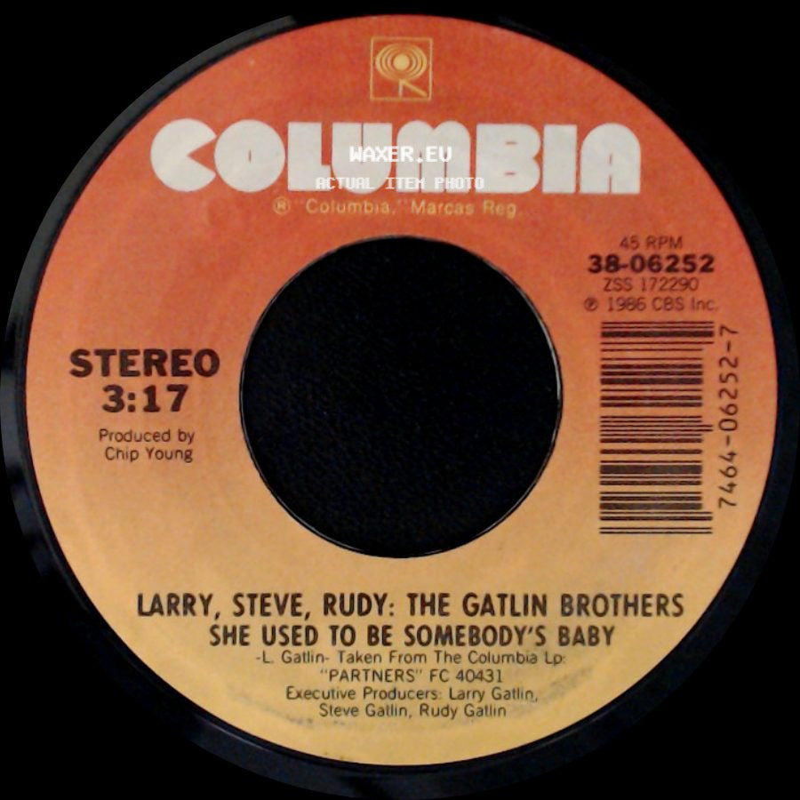 Larry, Steve, Rudy: The Gatlin Brothers - Being Alone / She Used To Be Somebody's Baby side B
