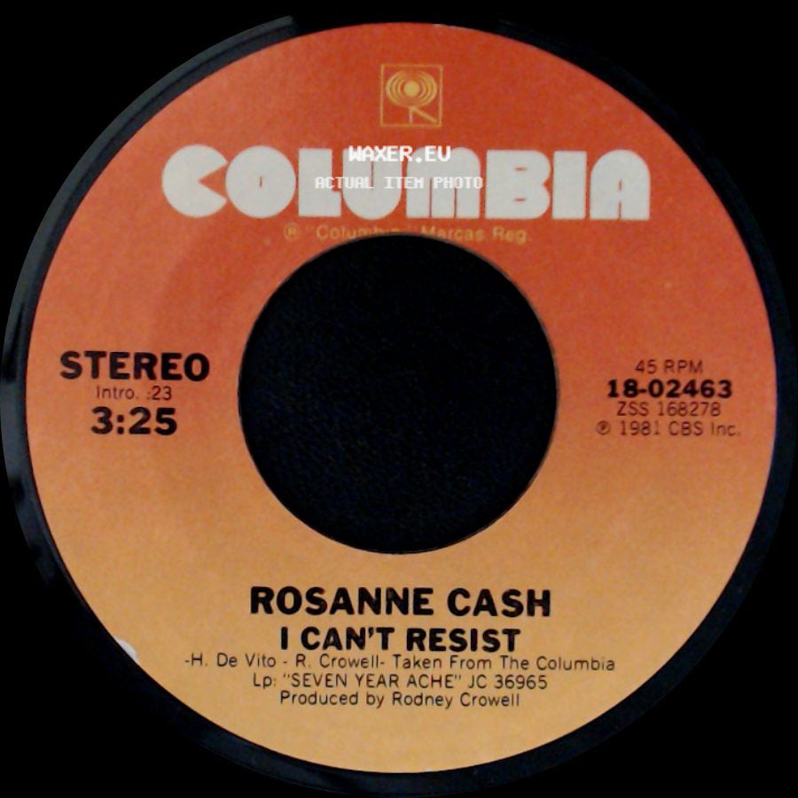Rosanne Cash - My Baby Thinks He's A Train / I Can't Resist side B