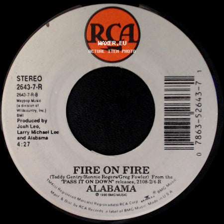 Alabama - Jukebox In My Mind / Fire On Fire side B