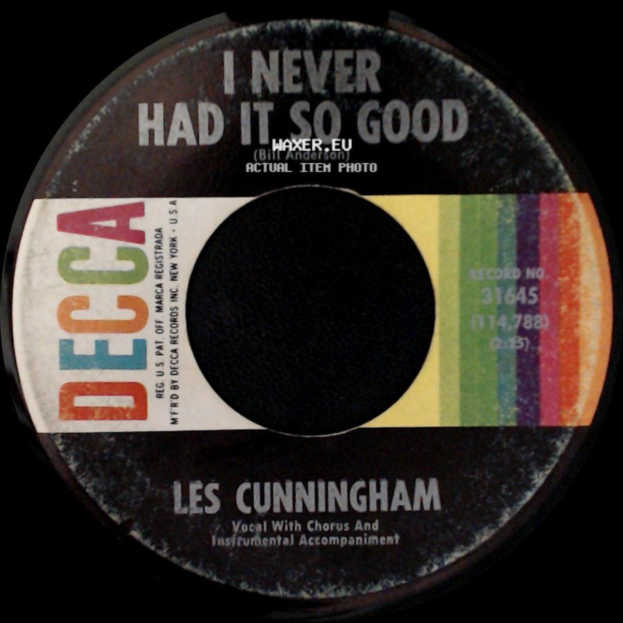 Les Cunningham - Don't Be Angry / I Never Had It So Good side B