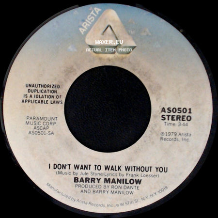 Barry Manilow - One Voice / I Don't Want To Walk Without You side B
