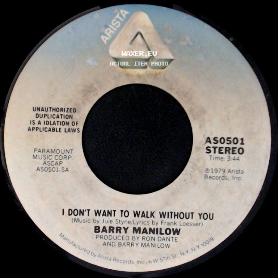 Barry Manilow - One Voice / I Don't Want To Walk Without You side B