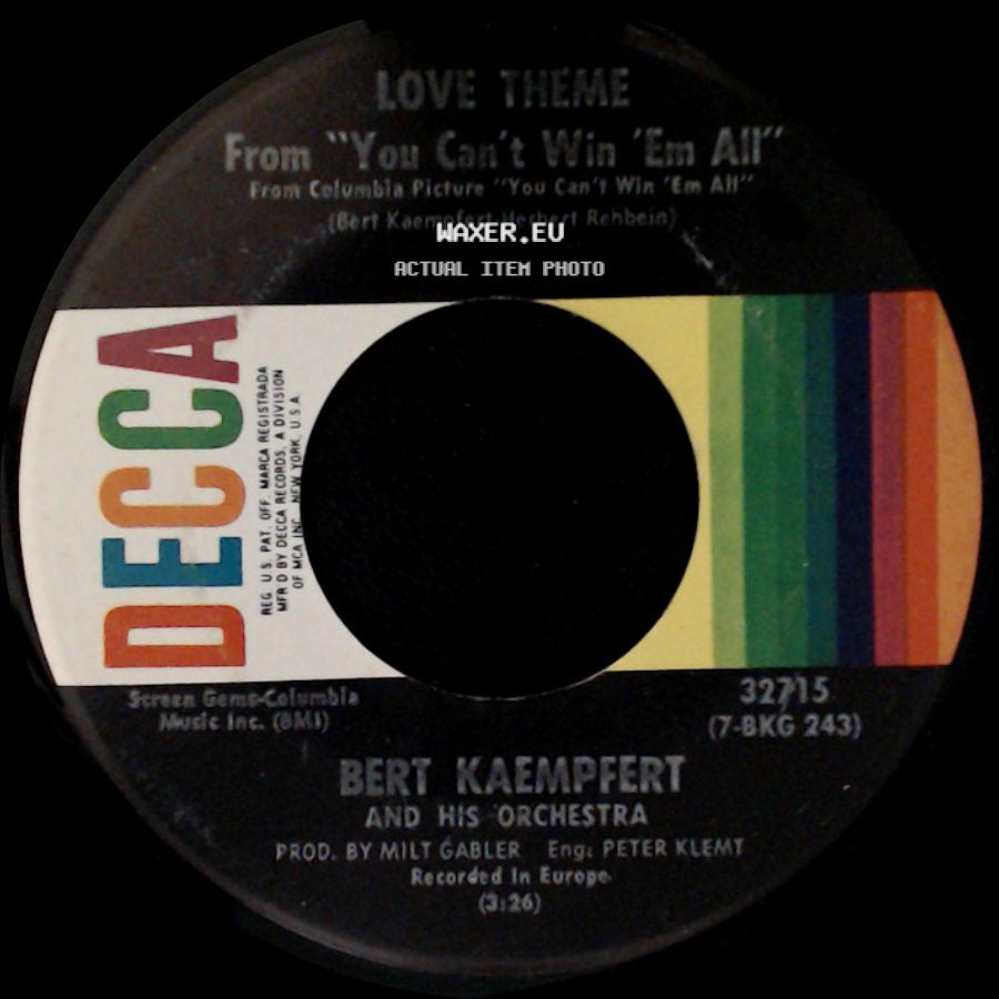 Bert Kaempfert And His Orchestra - Love Theme From "You Can't Win 'em All" / Flight To Mecca side A