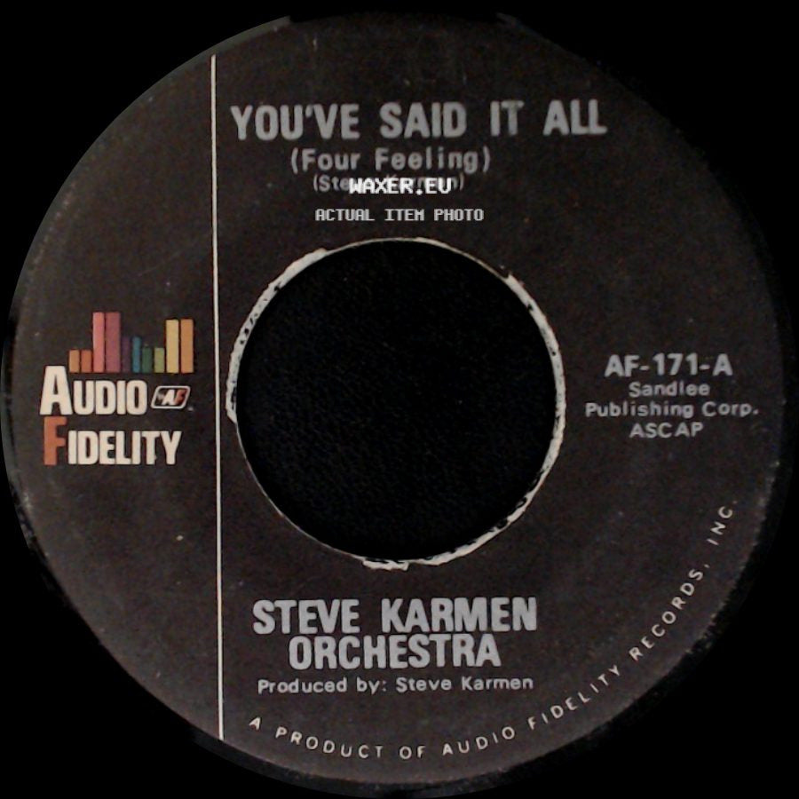 Steve Karmen Orchestra - You've Said It All / You've Said It All (Tuba Version) side A