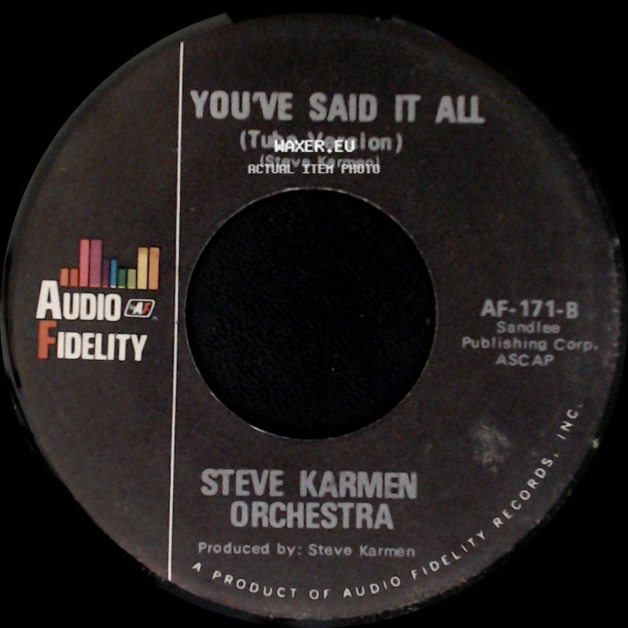 Steve Karmen Orchestra - You've Said It All / You've Said It All (Tuba Version) side B