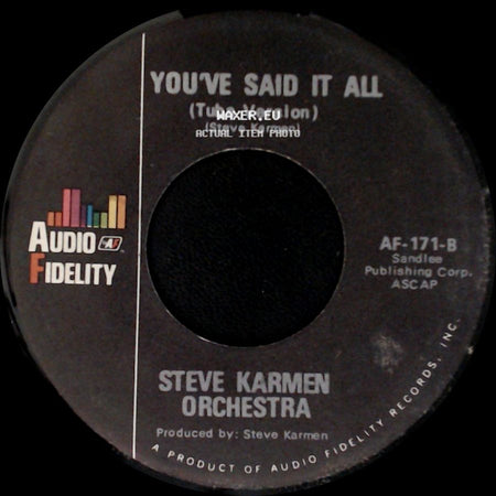 Steve Karmen Orchestra - You've Said It All / You've Said It All (Tuba Version) side B