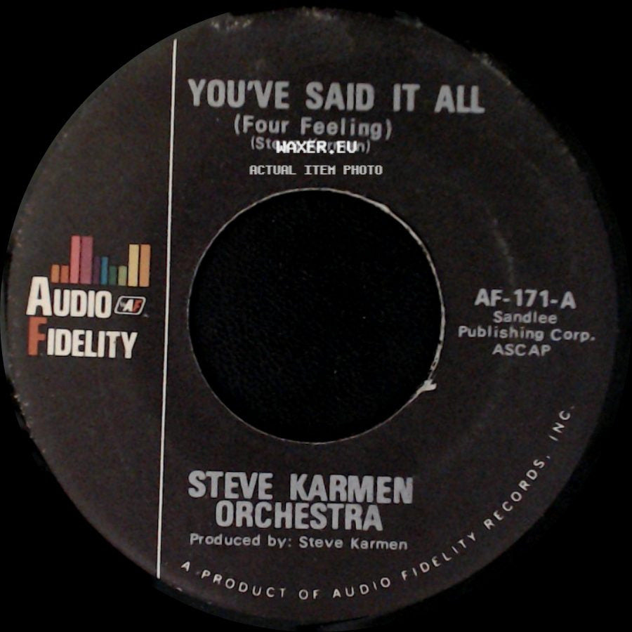 Steve Karmen Orchestra - You've Said It All (Four Feeling) / You've Said It All (Tuba Version) side A