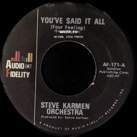 Steve Karmen Orchestra - You've Said It All (Four Feeling) / You've Said It All (Tuba Version) side A
