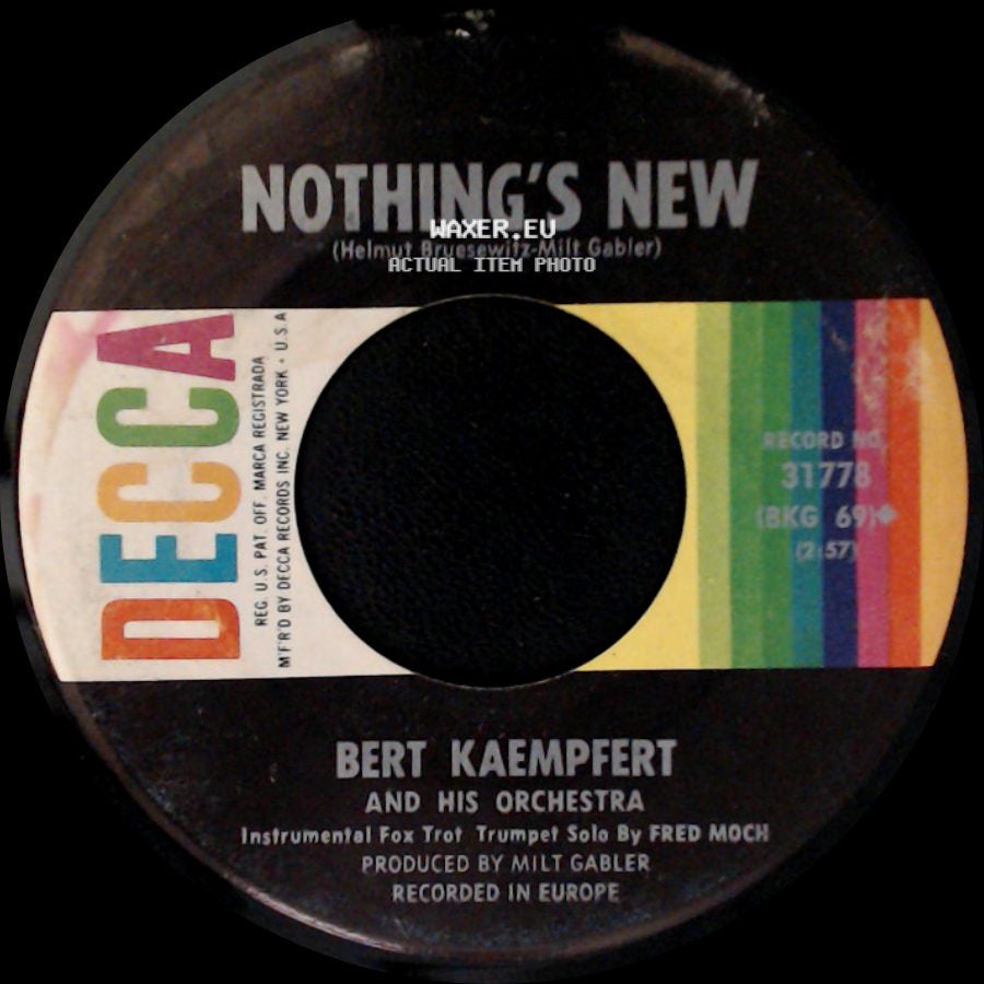 Bert Kaempfert And His Orchestra - Three O'clock In The Morning / Nothing's New side B