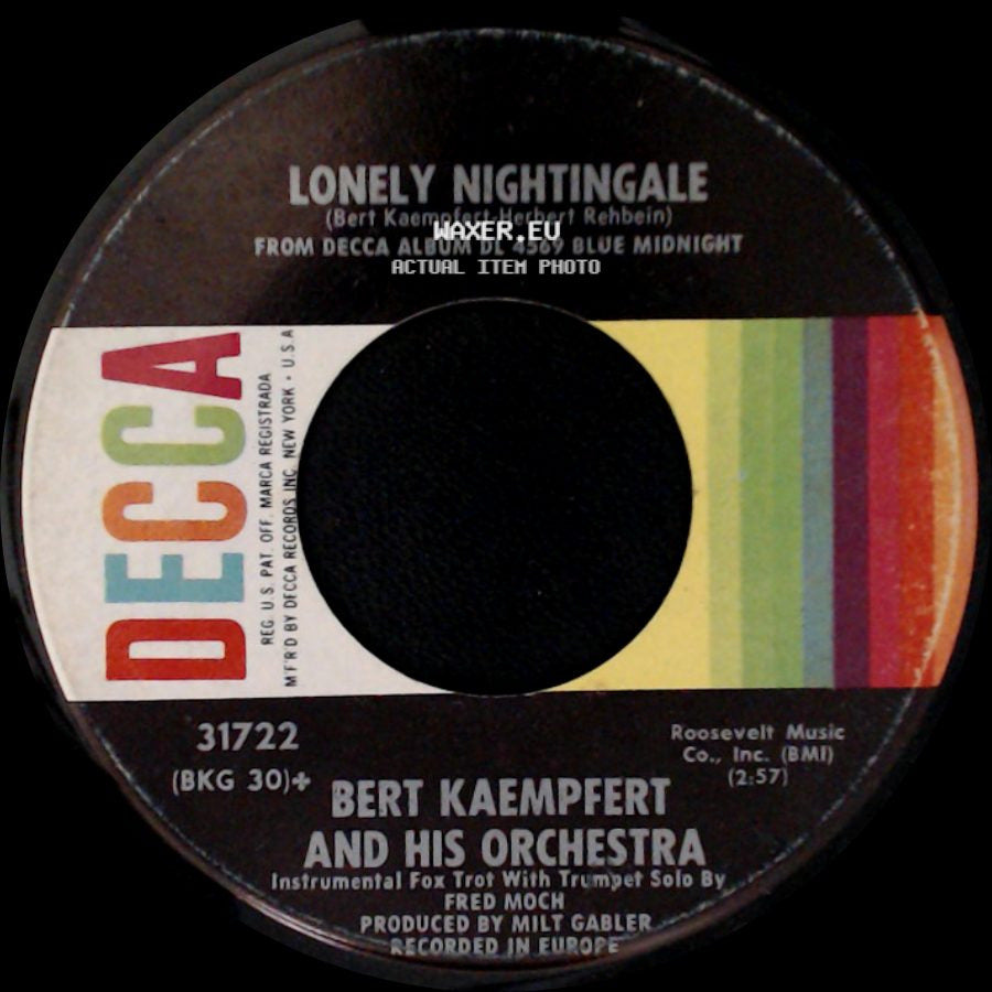 Bert Kaempfert And His Orchestra - Lonely Nightingale / Red Roses For A Blue Lady side A