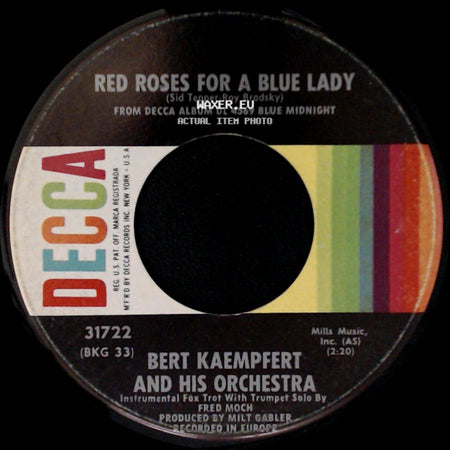 Bert Kaempfert And His Orchestra - Lonely Nightingale / Red Roses For A Blue Lady side B