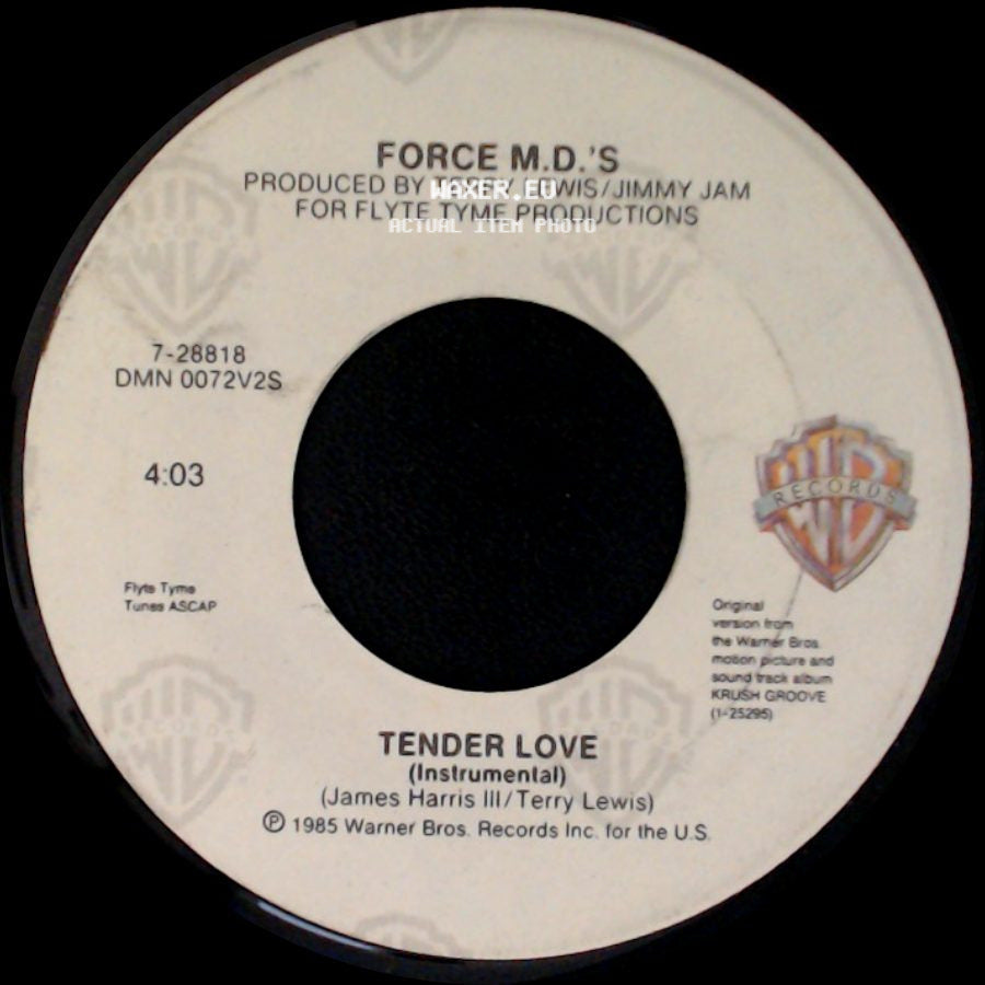 Force M.D.'s - Tender Love / Tender Love (Instrumental) side B