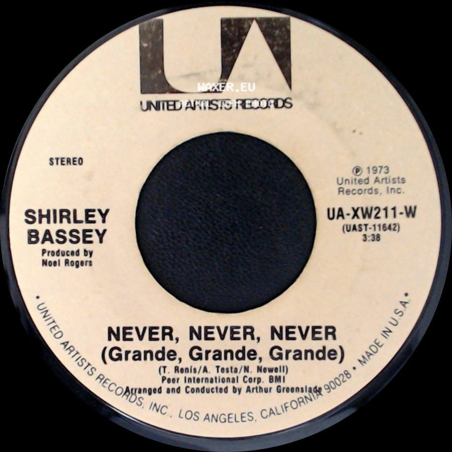 Shirley Bassey - Day By Day / Never, Never, Never (Grande, Grande, Grande) side B