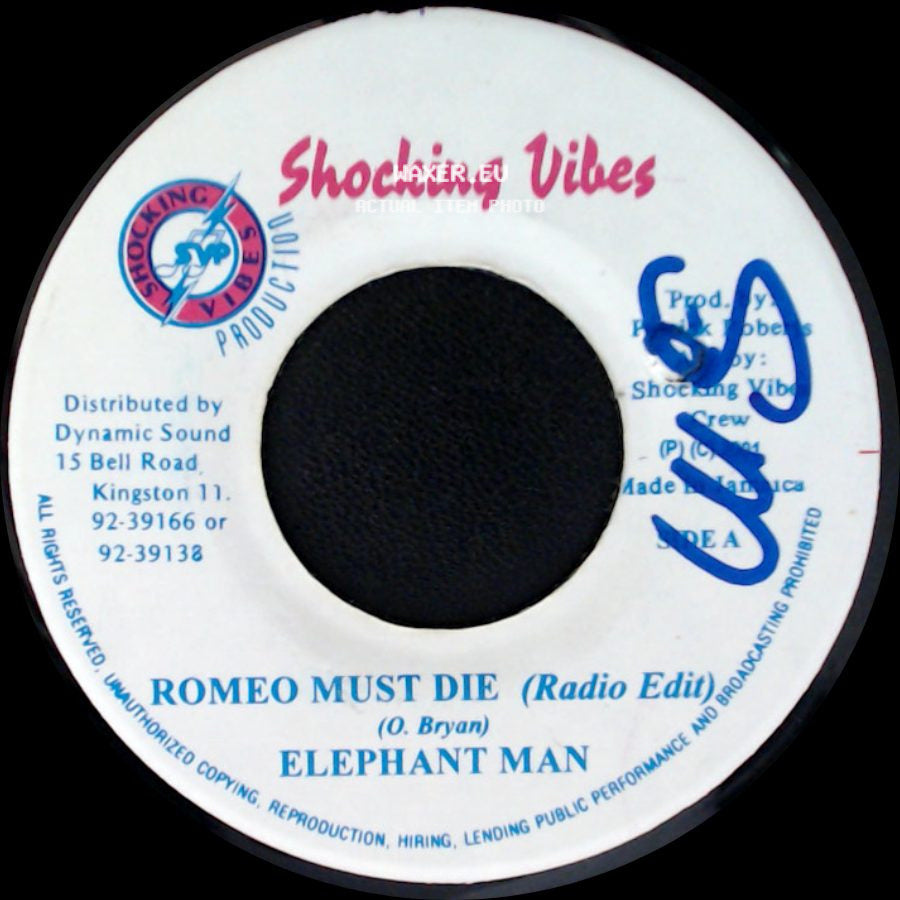 Elephant Man - Romeo Must Die (Radio Edit) / Romeo Must Die (X-Rated) side A