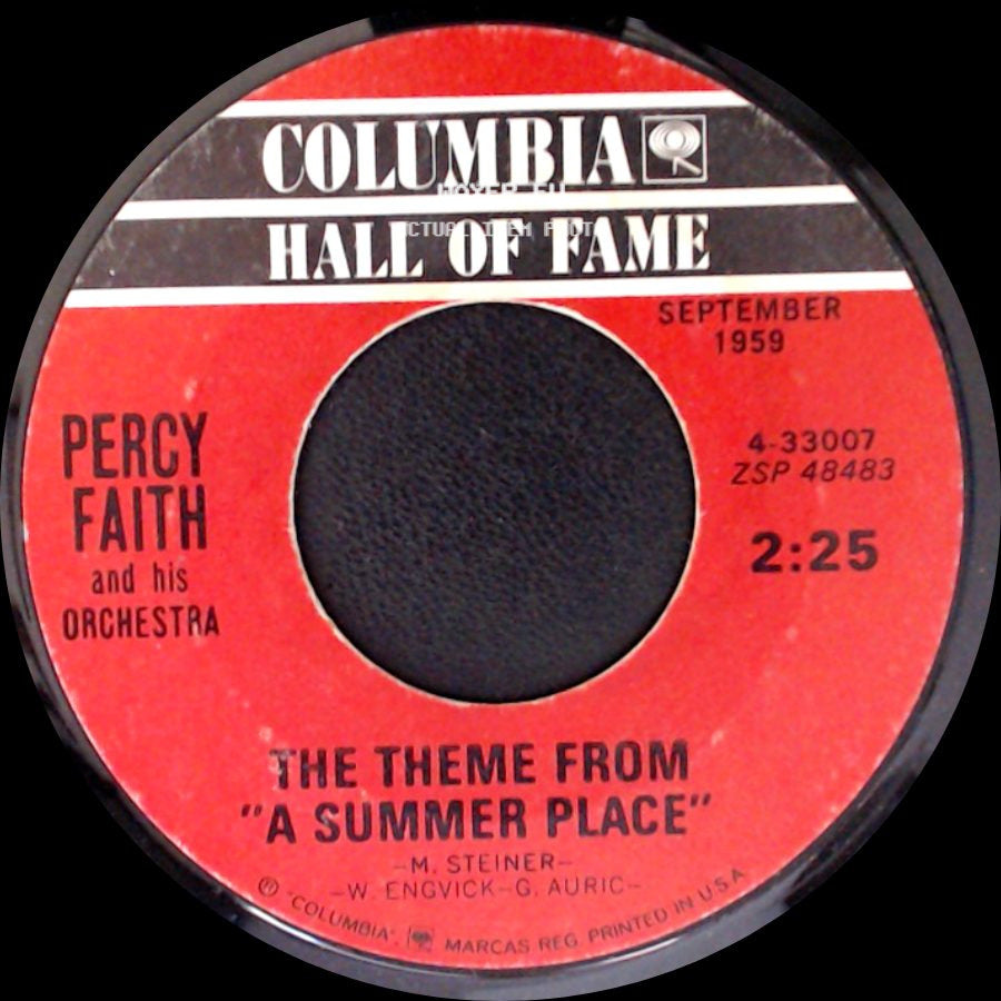 Percy Faith And His Orchestra - The Theme From "A Summer Place" / The Song From Moulin Rouge (Where Is Your Heart) side A
