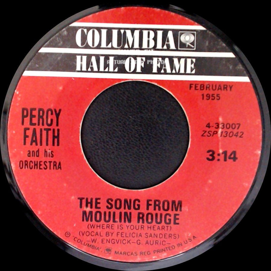 Percy Faith And His Orchestra - The Theme From "A Summer Place" / The Song From Moulin Rouge (Where Is Your Heart) side B
