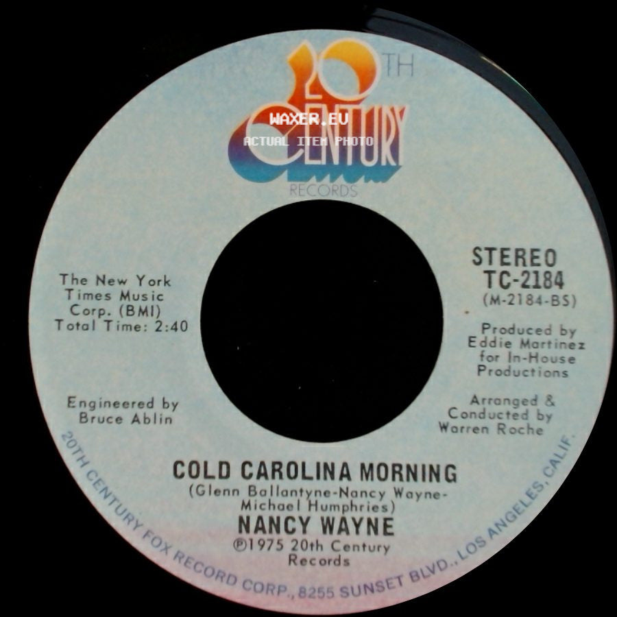 Nancy Wayne - Cold Carolina Morning / I Wanna Kiss You side A