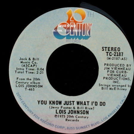 Lois Johnson - You're The Rock Of Ages / You Know Just What I'd Do side B