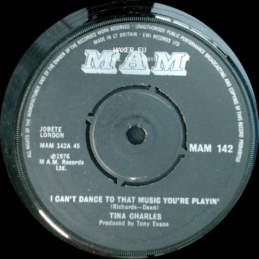 Tina Charles - Joe / I Can't Dance To That Music You're Playin' side B