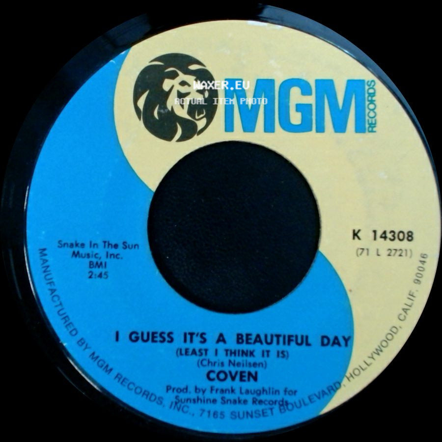 Coven - One Tin Soldier (The Legend Of Billy Jack) / I Guess It's A Beautiful Day (Least I Think It Is) side B